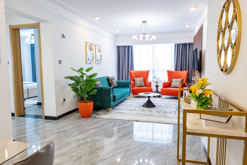 Living room seen from the hallway