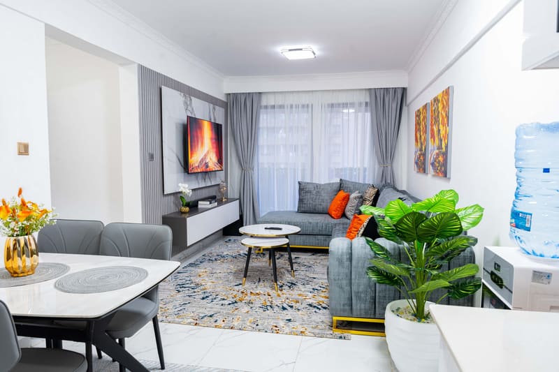 Open-plan living and dining room